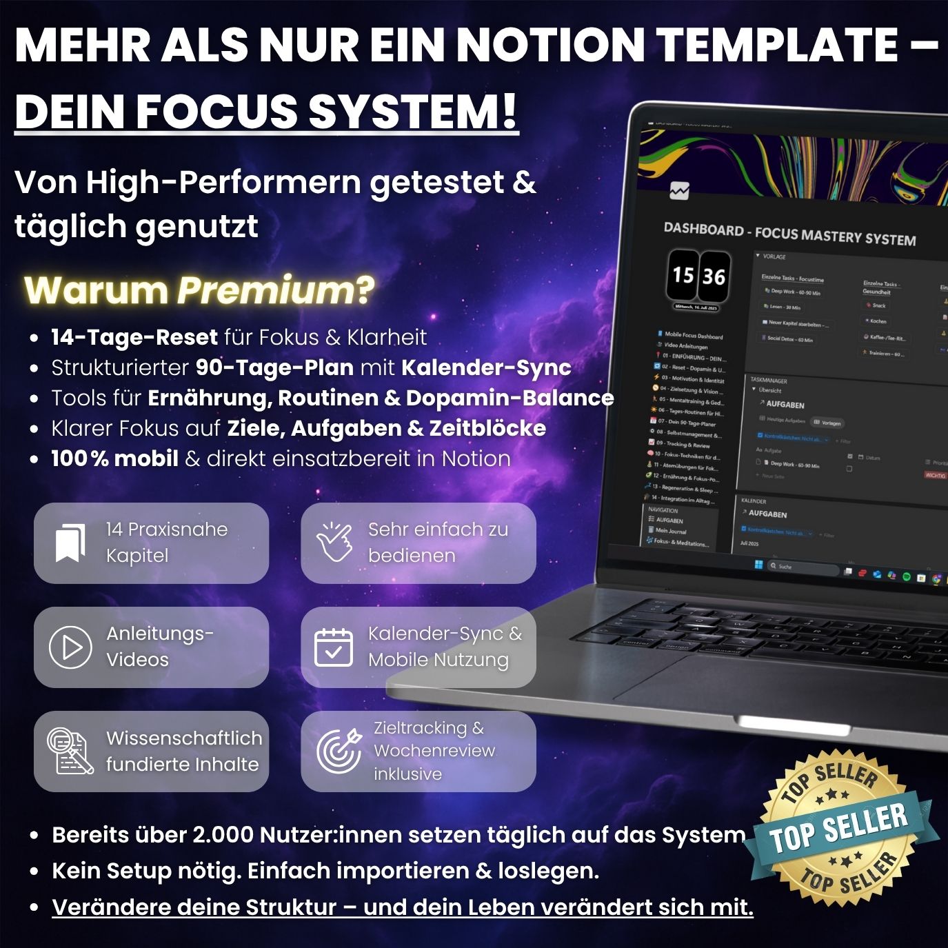 FOCUS MASTERY SYSTEM - Notion Template